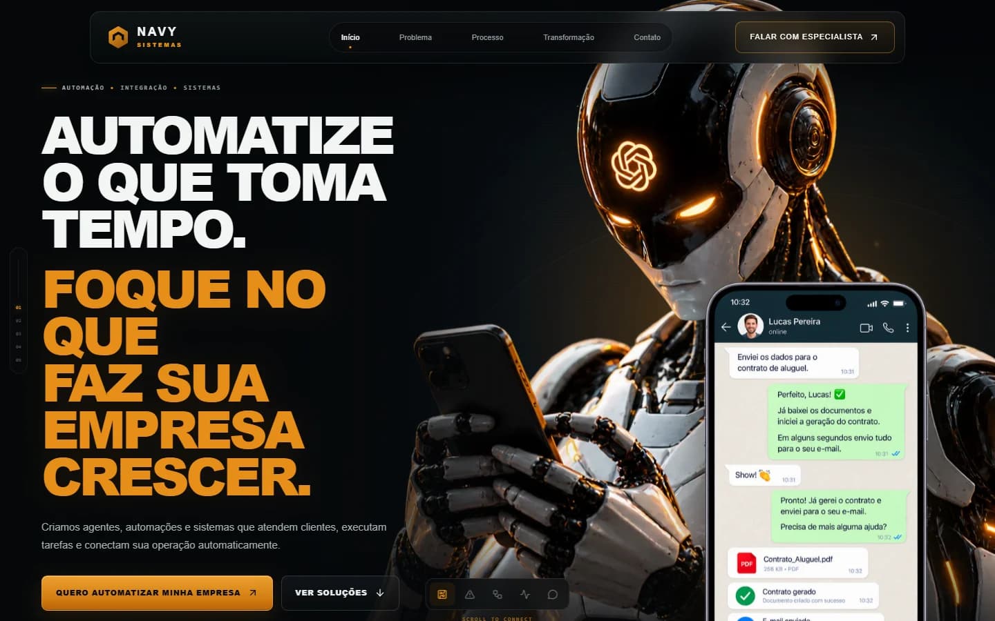 Navy Sistemas homepage preview